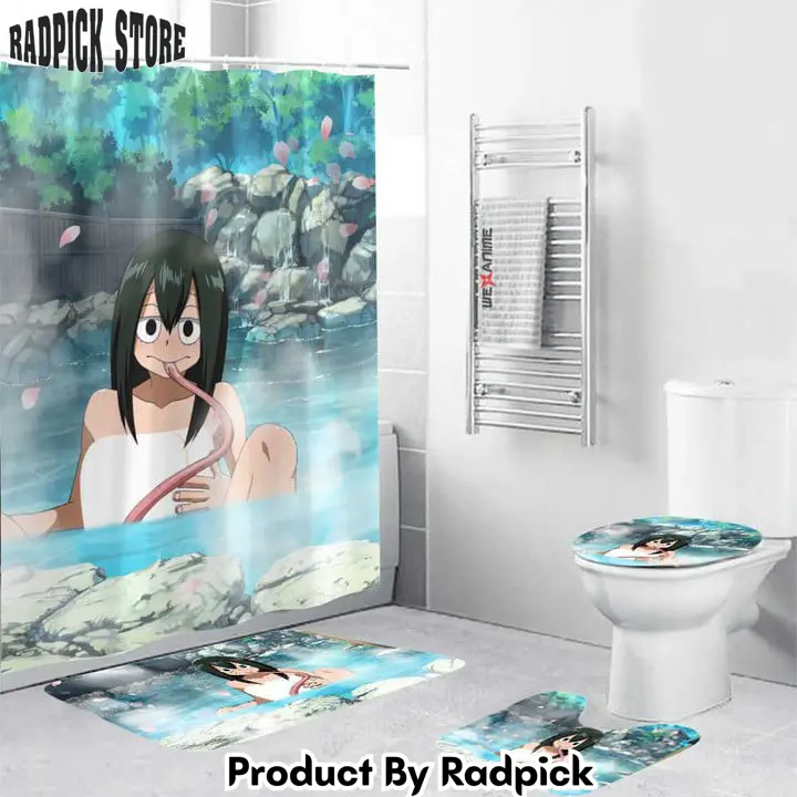 My hero academia tsuyu asui girls hot spring combo bathroom set   rp0203806